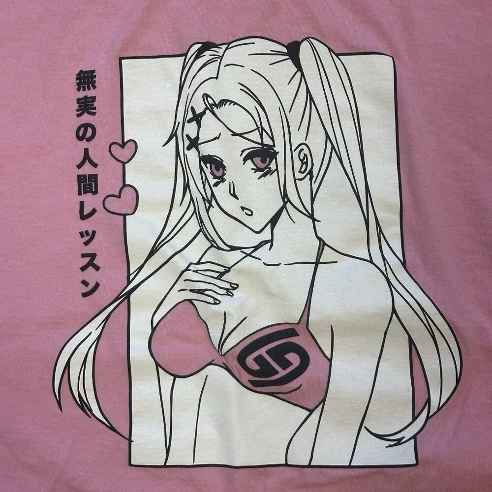 4XL  Gamersupps Waifu Pink T-Shirt‎